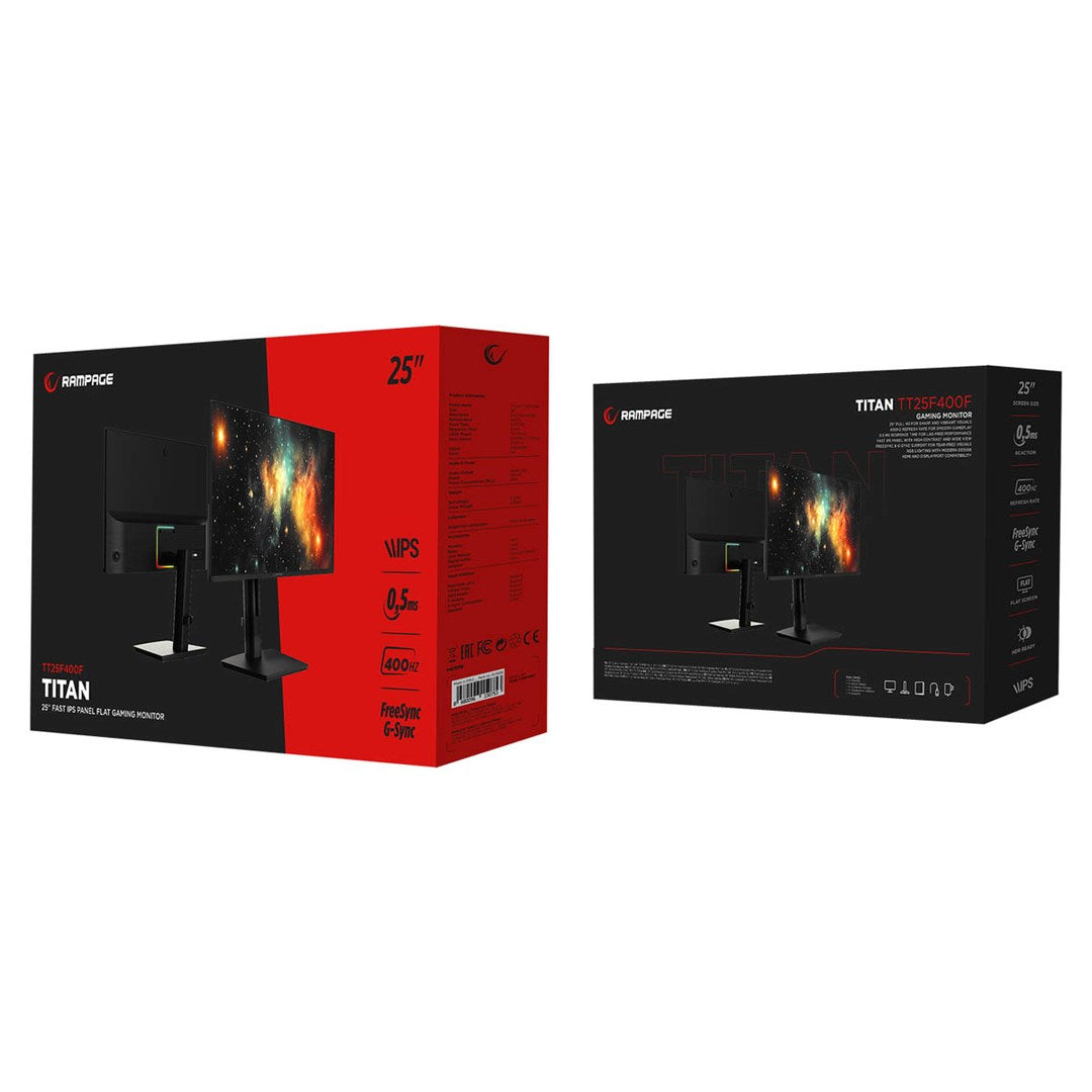 RAMPAGE MONITOR GAMINGOWY TITAN 25'' FHD 400HZ FAST IPS 0.5MS HDR