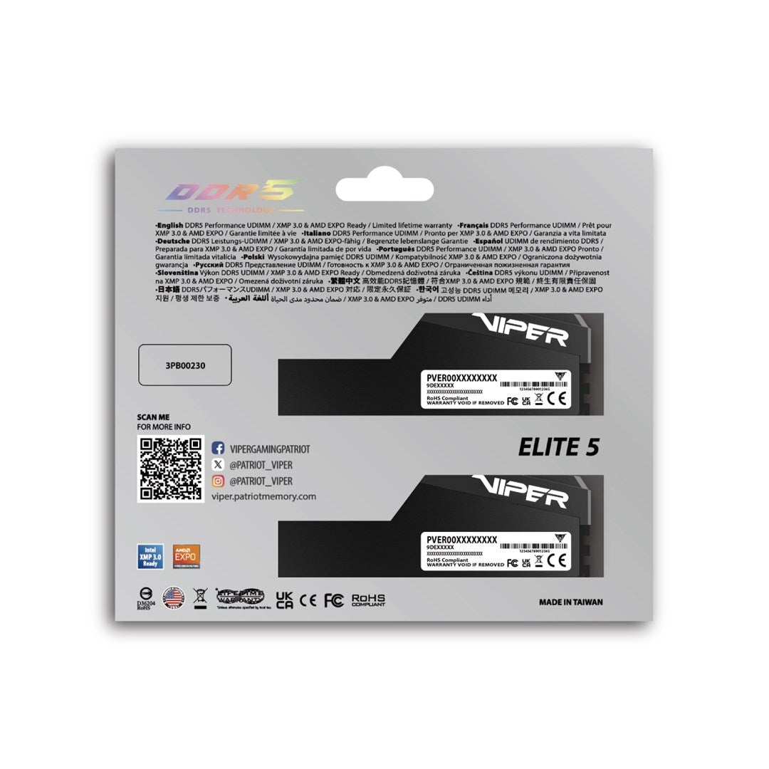 Patriot Viper Elite 5 Ultra DDR5 2x48GB 6000MHz CL28 Black
