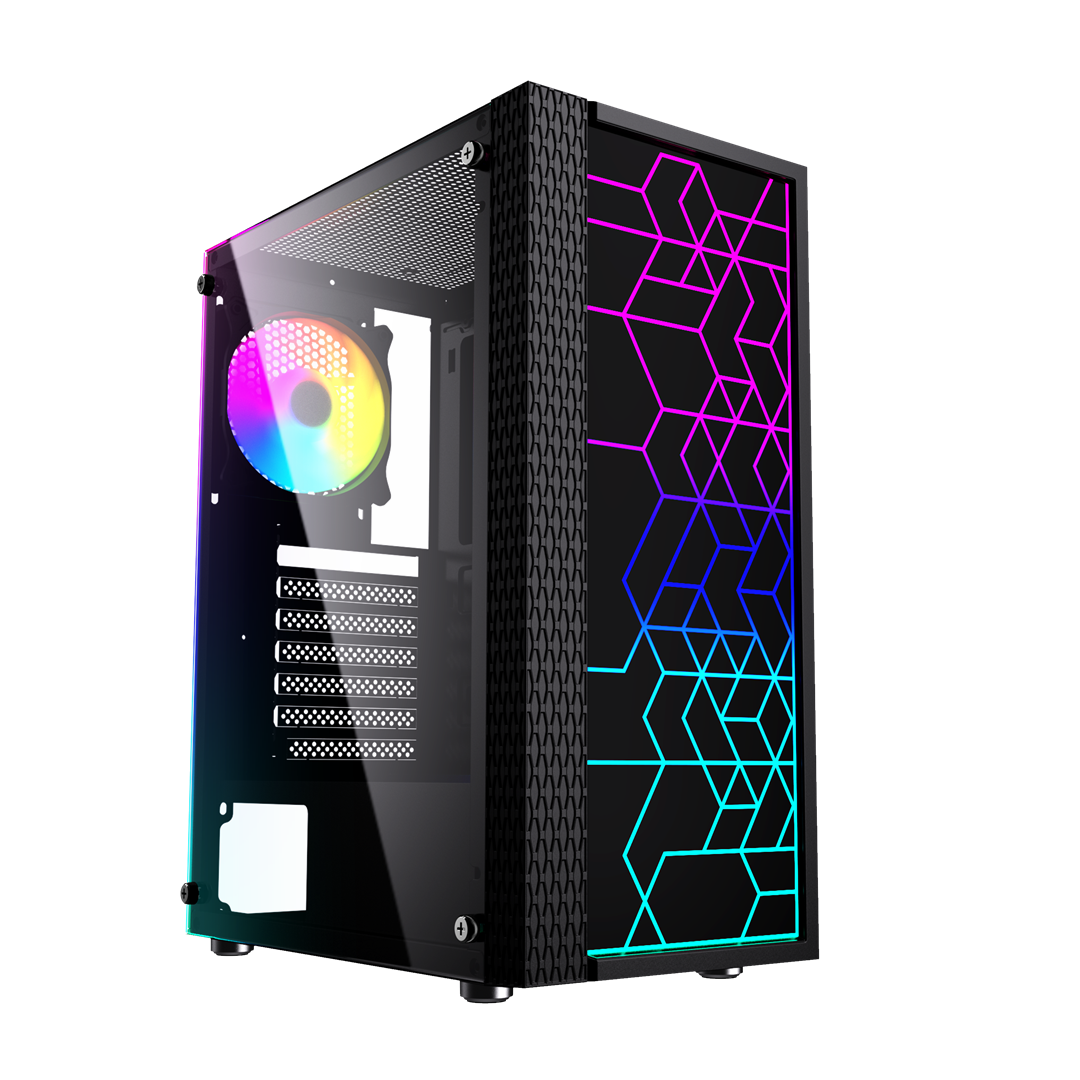 GEMBIRD OBUDOWA FORNAX 2500 MIDI-TOWER (1X USB 3.0, 2X USB 2.0, HD AUDIO, SZKLANY PANEL BOCZNY) CZARNA