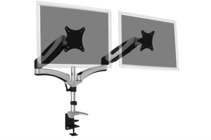 Digitus Uniwersalny podwójny uchwyt biurkowy na dwa monitory ze sprężyną gazową