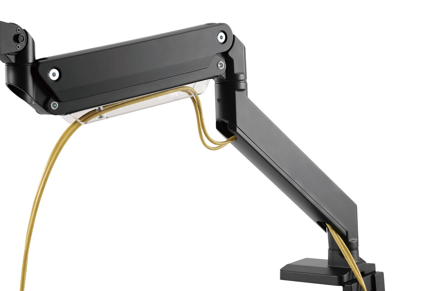 Ramię biurkowe pojedyńcze z zaciskiem 1xLCD z sprężyną gazową max. 35" i 15kg