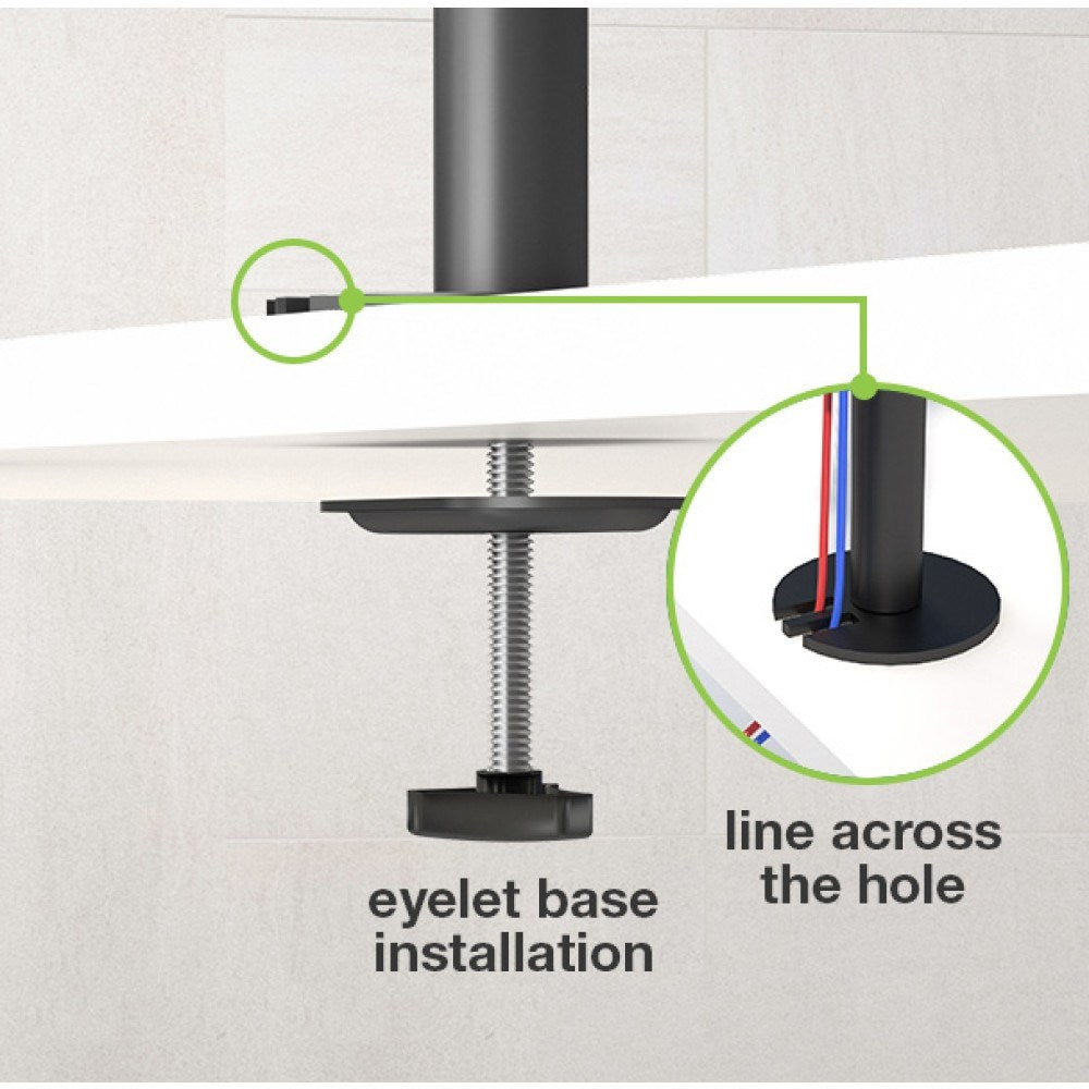 TECHLY PODSTAWA POD 2 MONITORY 13-27" LCD 10KG BIURKOWA PIONOWA
