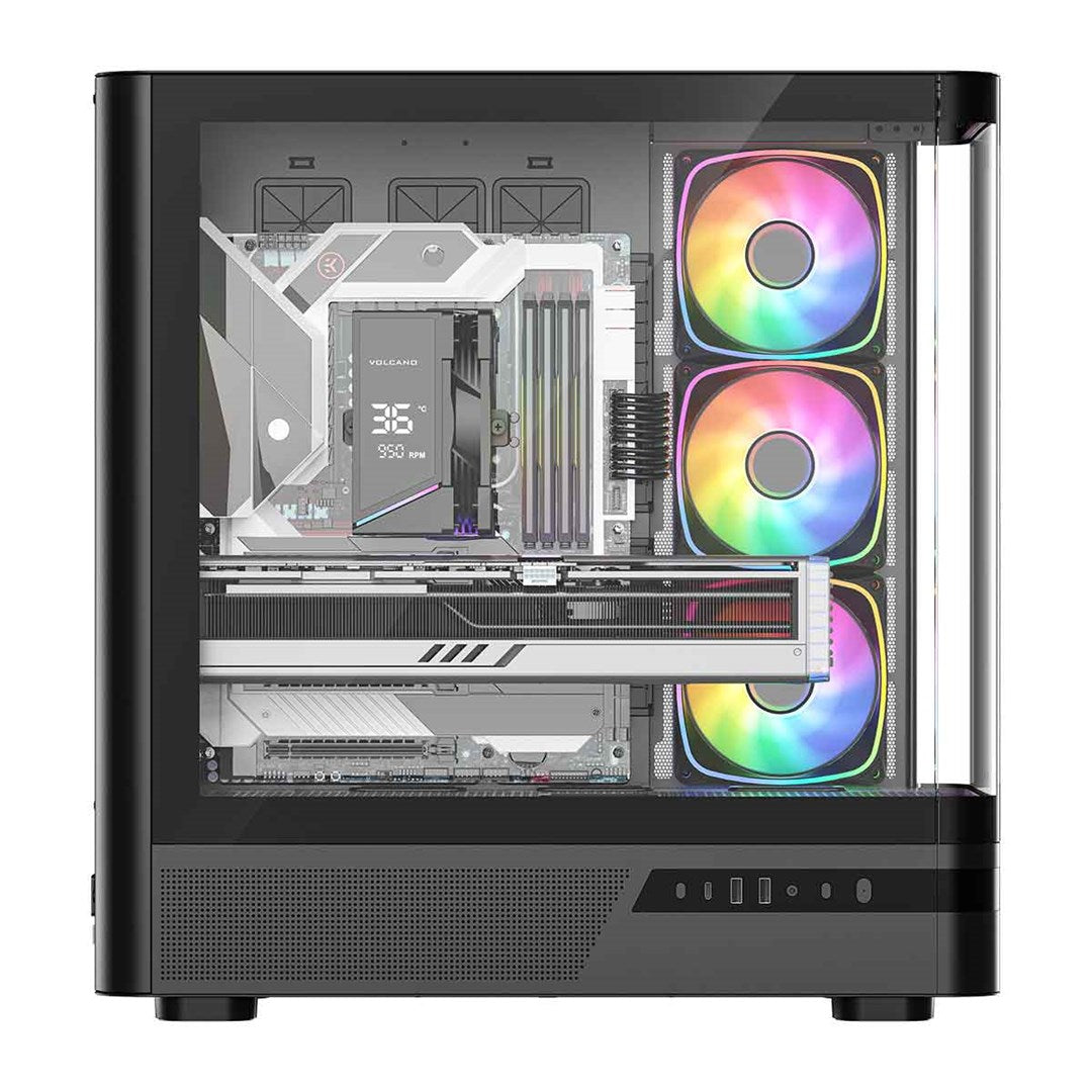 MODECOM OBUDOWA VOLCANO AQ 100 ARGB MIDI CZARNA