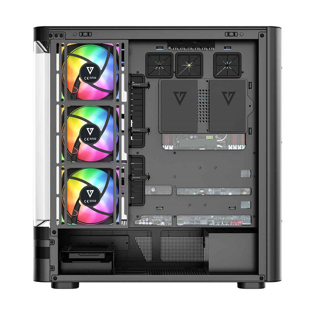 MODECOM OBUDOWA VOLCANO AQ 100 ARGB MIDI CZARNA