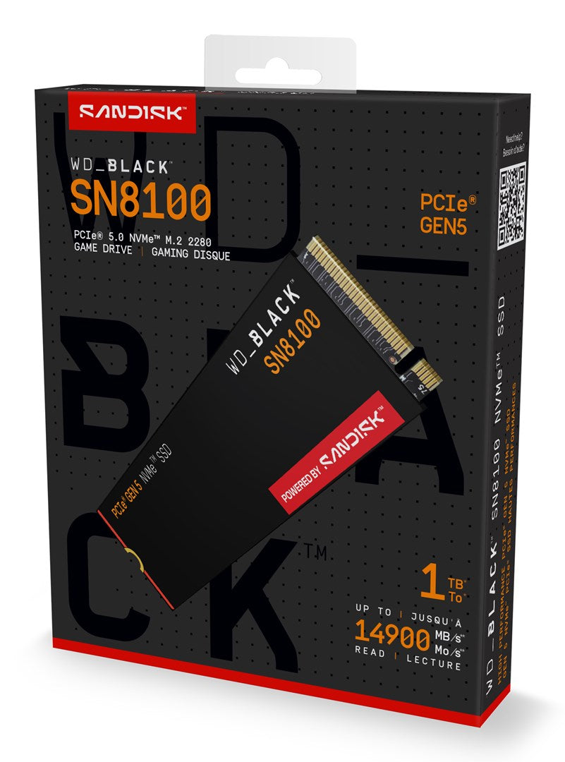 Western Digital Black SN8100 1 TB M.2 PCI Express 5.0 NVMe TLC 3D NAND