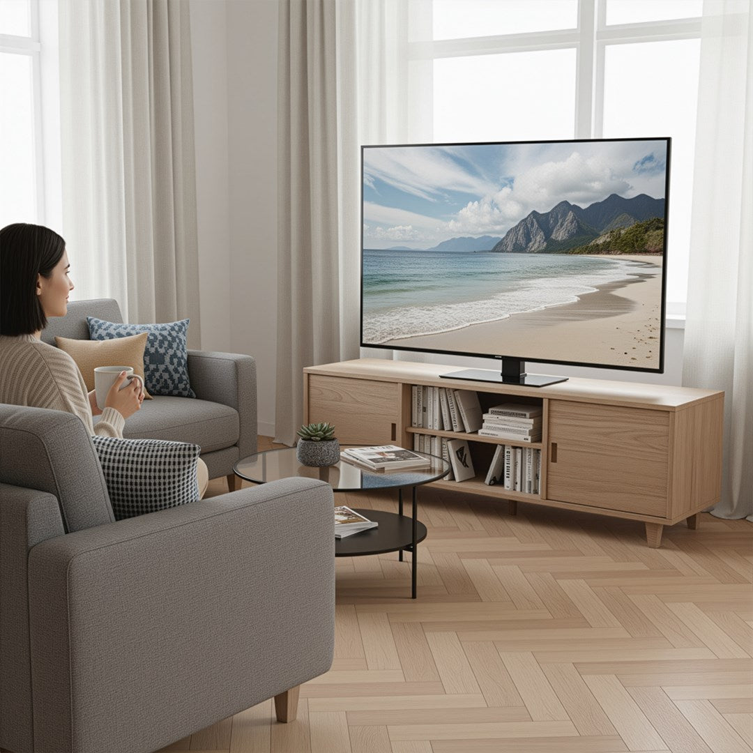 MACLEAN UNIWERSALNY STOJAK DO TV, NA SZAFKĘ RTV, PODSTAWKA, MAX. 40KG, MAX. VESA 400X400, REGULACJA WYSOKOŚCI I KĄTA MC-1240