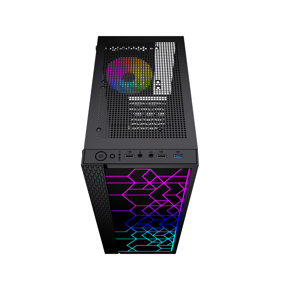 GEMBIRD OBUDOWA FORNAX 2500 MIDI-TOWER (1X USB 3.0, 2X USB 2.0, HD AUDIO, SZKLANY PANEL BOCZNY) CZARNA