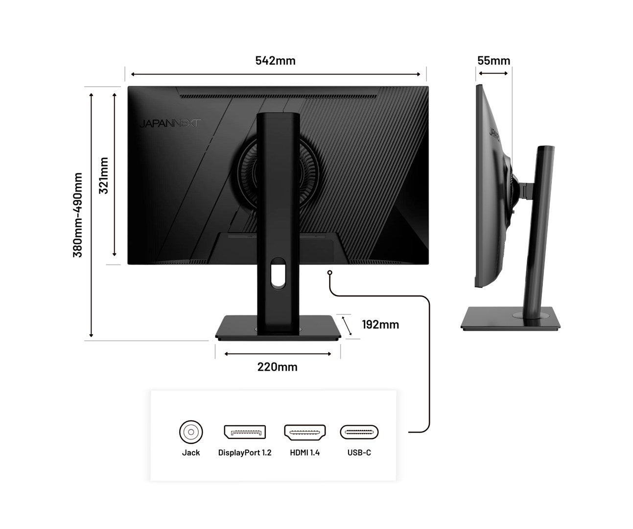 Japońska kamera japońska 60,5 cm JN-IPS238FHDR-C65W-HSP 16:9 HDMI/DP FHD