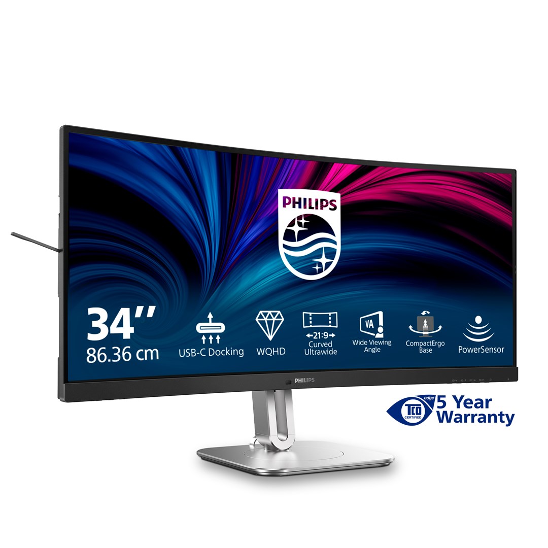 Philips 5000 series 34B2U5600C/00 monitor komputerowy 86,4 cm (34") 3440 x 1440 px Dual QHD LCD Szary