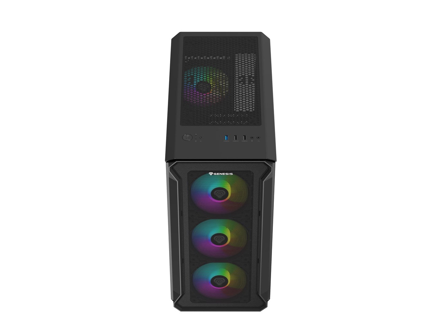 Obudowa NATEC Genesis Irid 503 ARGB NPC-1559 (Micro ATX. Mini ITX; kolor czarny)