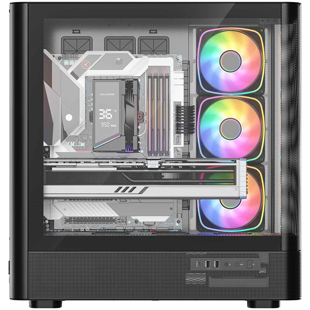MODECOM OBUDOWA VOLCANO AQ 300 ARGB MIDI CZARNA