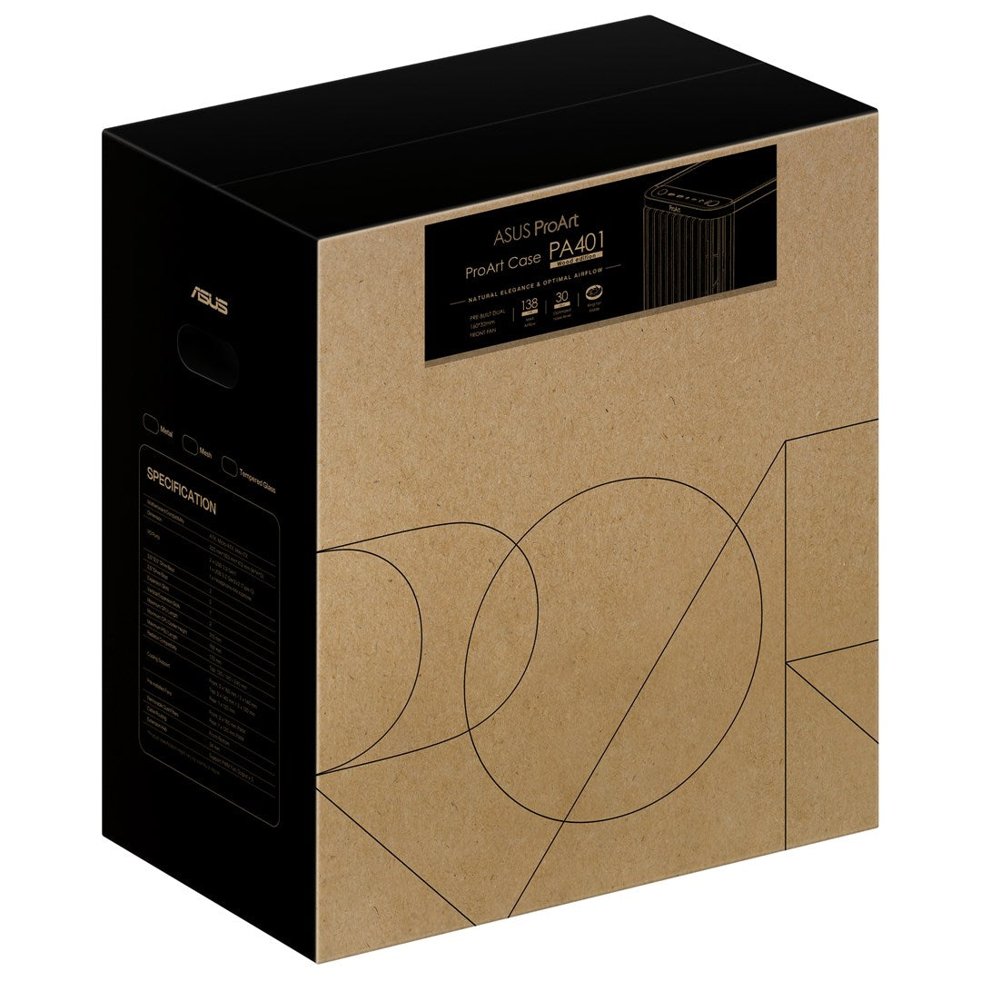 Obudowa Asus PROART PA401 WOOD MESH PWM BLACK