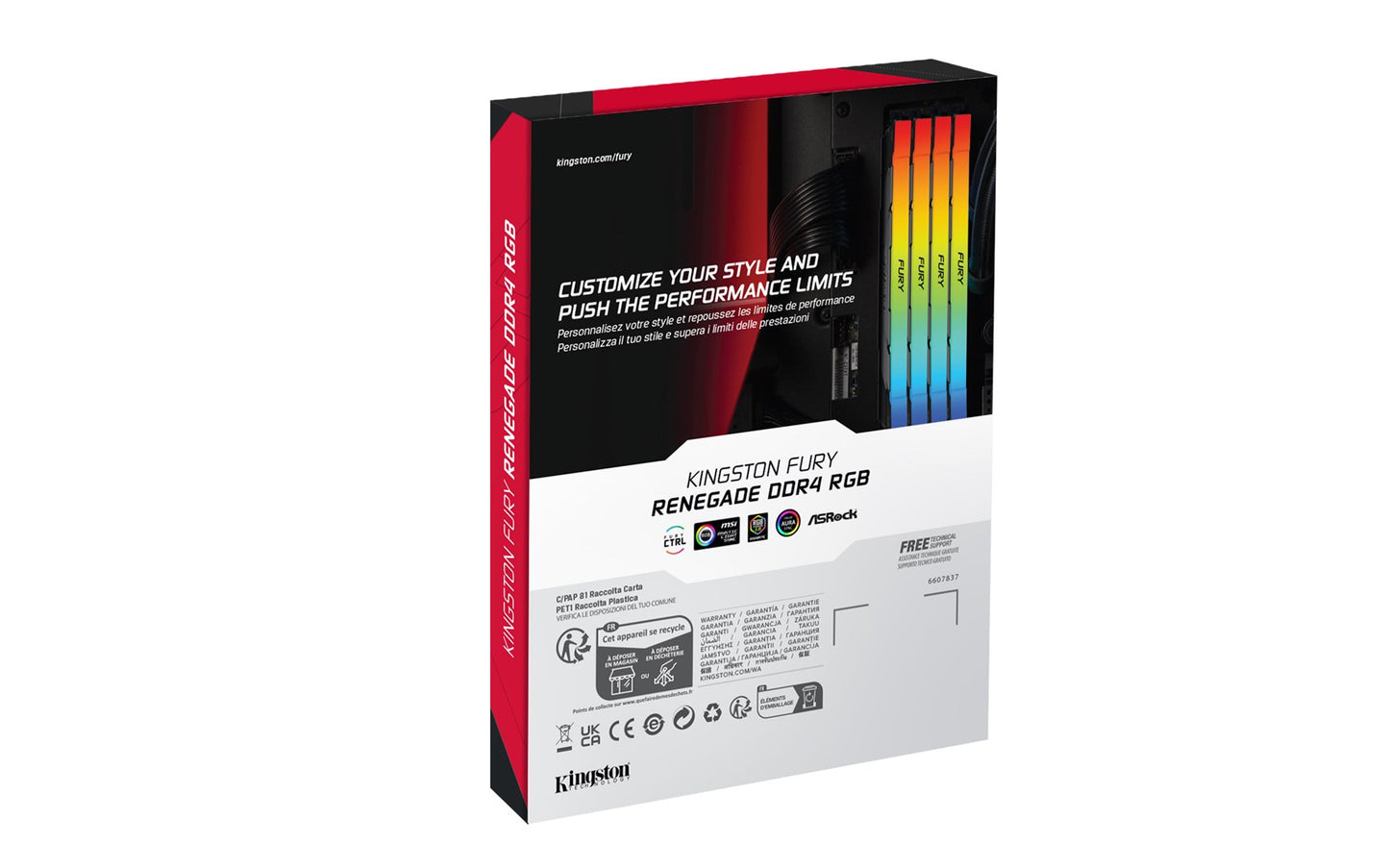 KINGSTON DDR4 16GB 3200MT/s CL16 DIMM FURY Renegade RGB