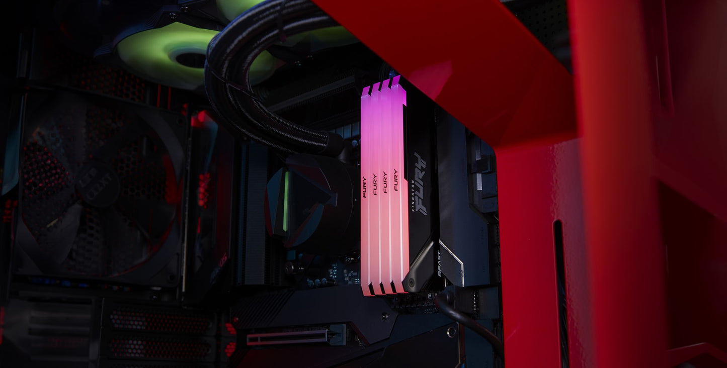 KINGSTON DDR4 32GB 3200MT/s CL16 DIMM (Kit of 2) 1Gx8 FURY Beast RGB