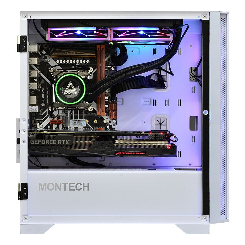 Montech AIR 100 ARGB, Micro-ATX, szkło hartowane - białe