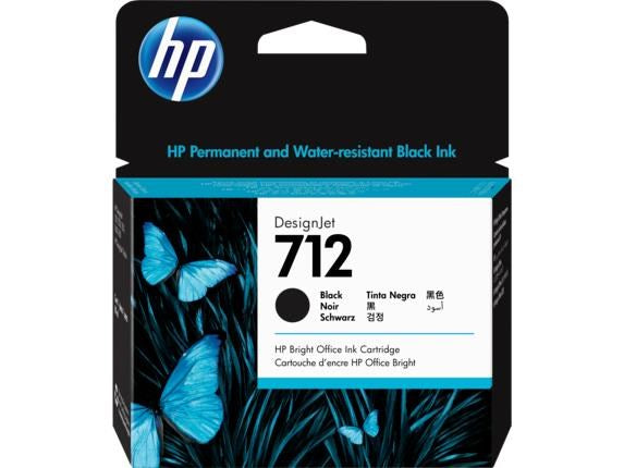 HP Czarny wkład atramentowy 712 DesignJet 80 ml