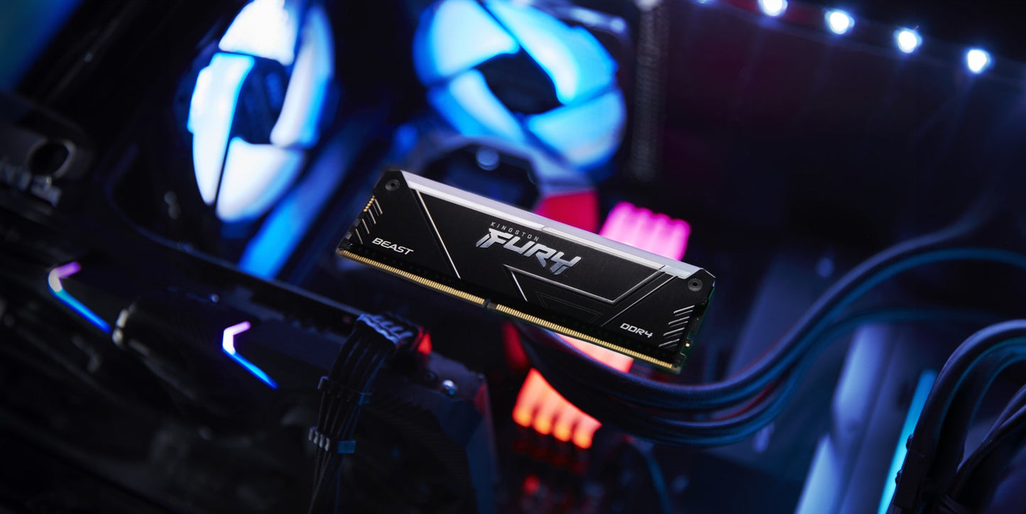 KINGSTON DDR4 32GB 3200MT/s CL16 DIMM (Kit of 2) 1Gx8 FURY Beast RGB