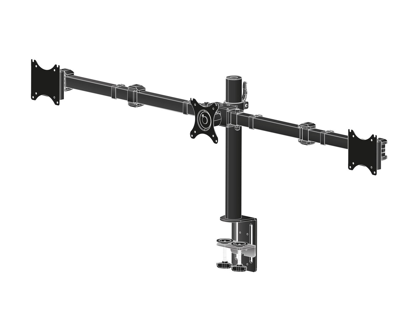 Uchwyt biurkowy do 3 monitorów IIYAMA DS1003C-B1 do ekranów 10-27 cali