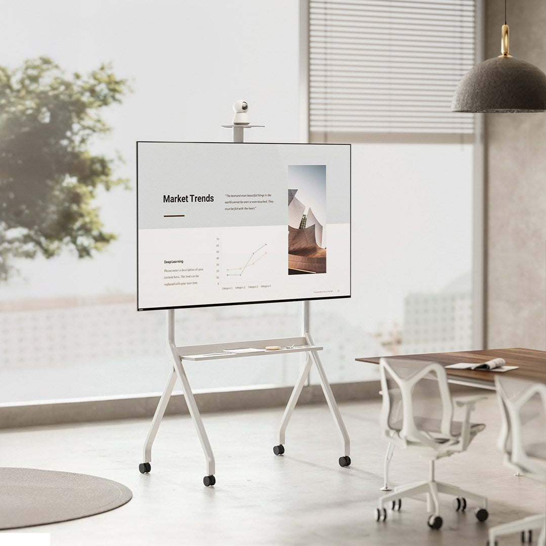 MACLEAN STAND / WÓZEK DO TV, PÓŁKA NA KAMERĘ, NA KÓŁKACH, 55-100", MAX. OBCIĄŻENIE 120KG/10KG PÓŁKA, MAX. VESA 900X600 MC-114