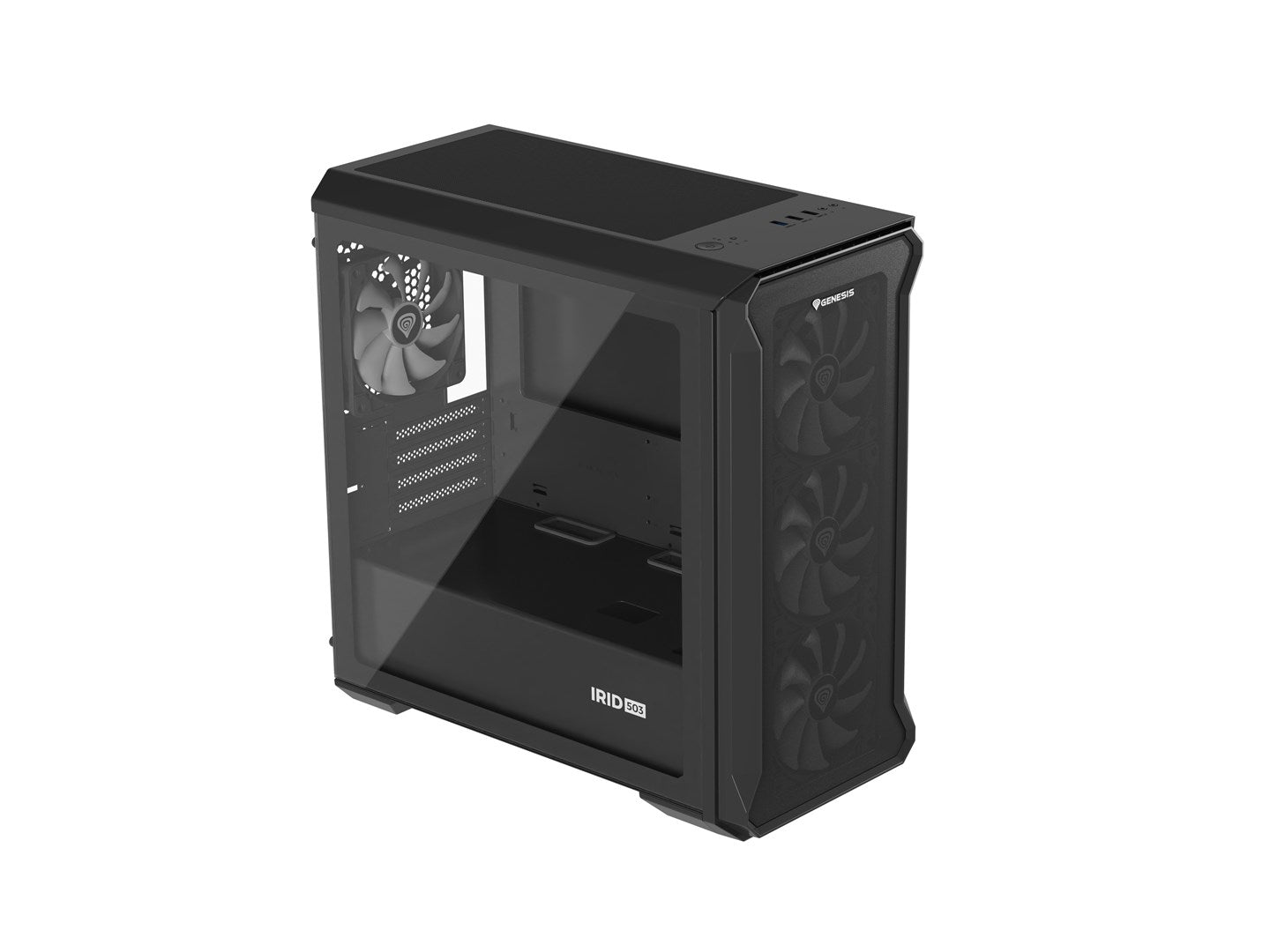 Obudowa NATEC Genesis Irid 503 ARGB NPC-1559 (Micro ATX. Mini ITX; kolor czarny)