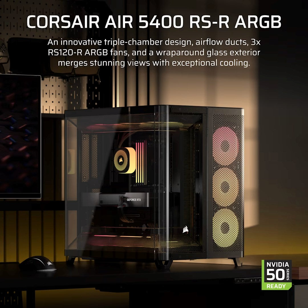 Obudowa Corsair AIR 5400 RS-R ARGB Tempered Glass Mid-Tower, Black