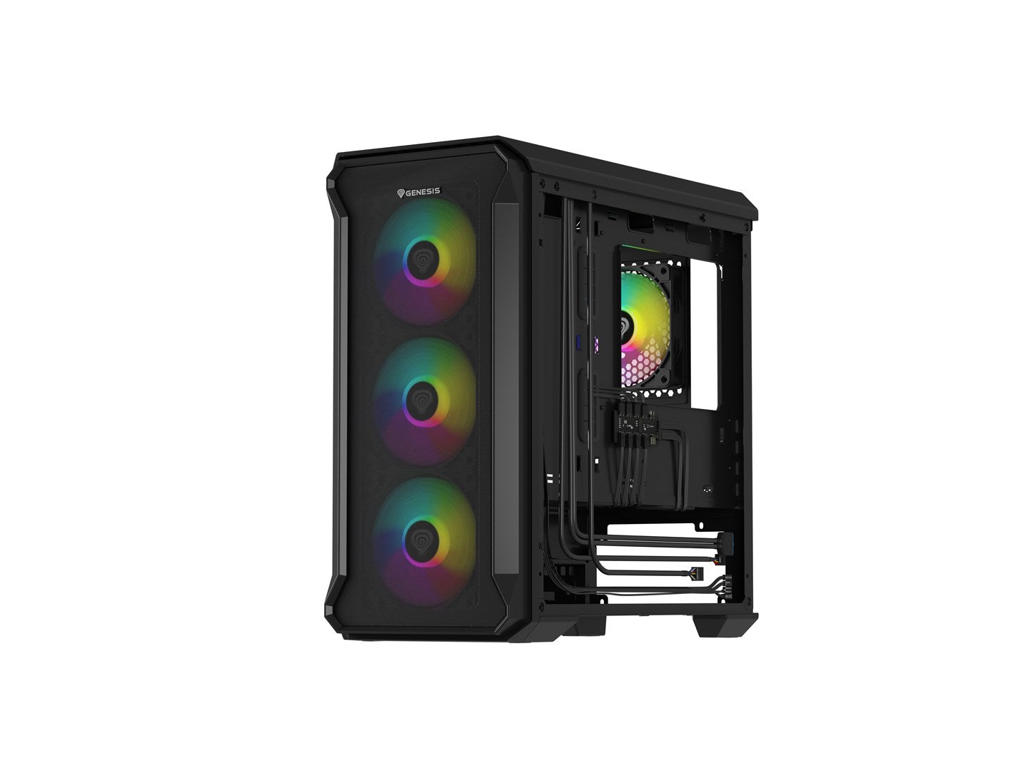 Obudowa NATEC Genesis Irid 503 ARGB NPC-1559 (Micro ATX. Mini ITX; kolor czarny)