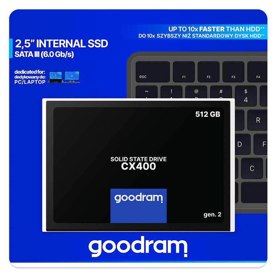 DYSK SSD GOODRAM 512GB Gen. 2 SATA III 2,5 CX400