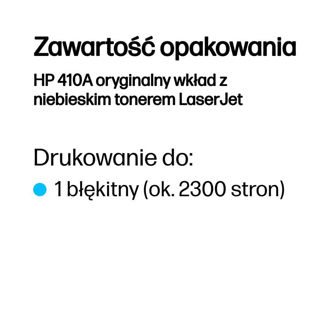 HP 410A oryginalny wkład z niebieskim tonerem LaserJet