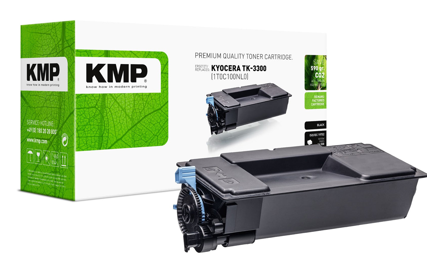 KMP Toner Kyocera TK3300 (1T0C100NL0) black 14500 Seiten remanufactured