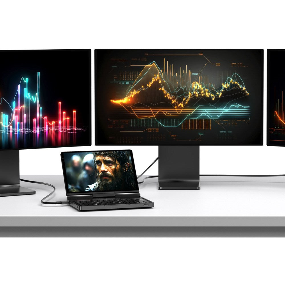 Laptop GPD-Pocket-4 Ryzen 7 8840U/8" WQXGA (2560x1600) Touchscreen 144Hz IPS/x360/LAN/16GB/SSD 1TB/BT/BLKB/FPR/x360/Radeon 780M 3GB/Win 11 Graphite