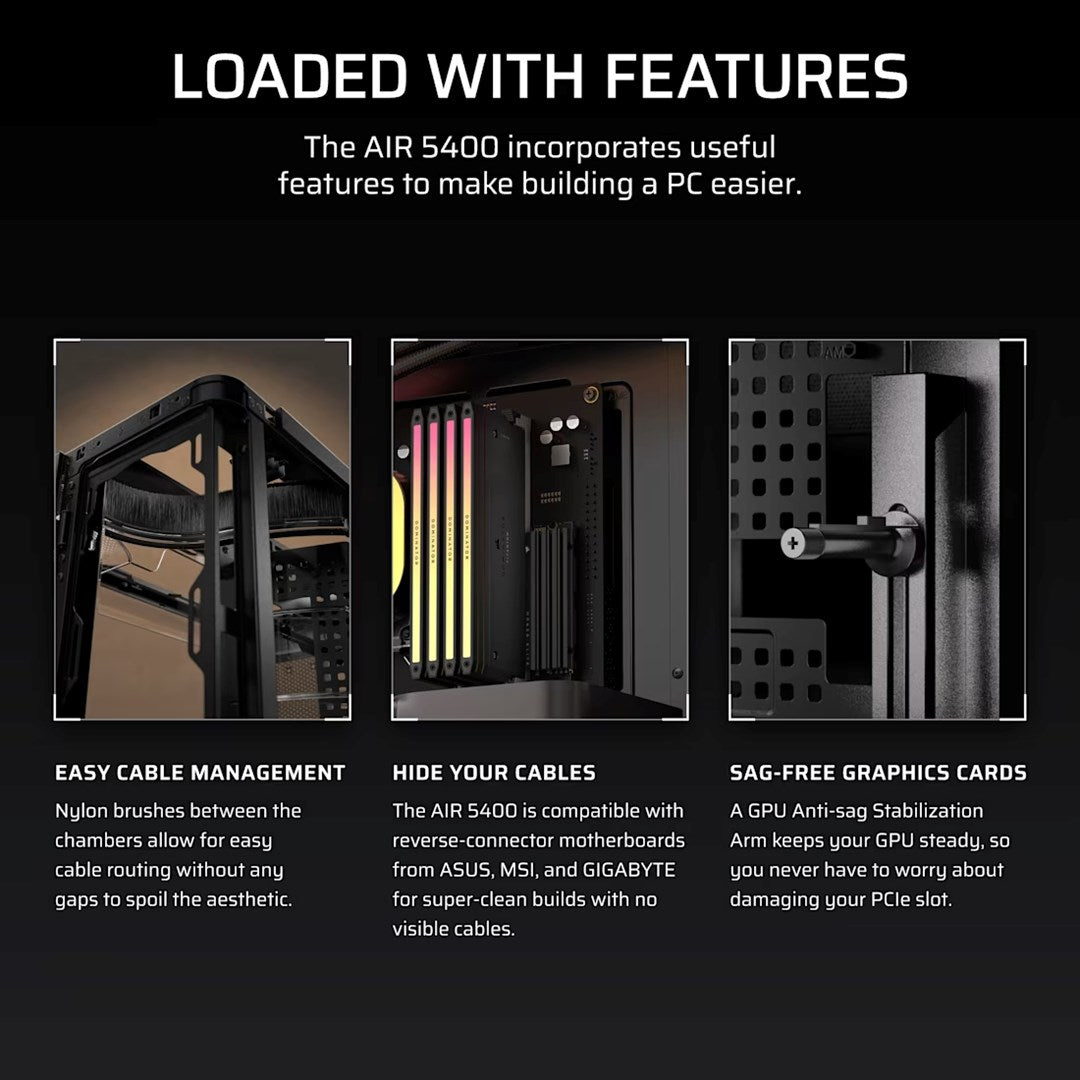 Obudowa Corsair AIR 5400 RS-R ARGB Tempered Glass Mid-Tower, Black