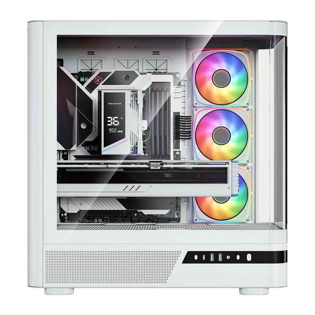 MODECOM OBUDOWA VOLCANO AQ 100 ARGB MIDI BIAŁA