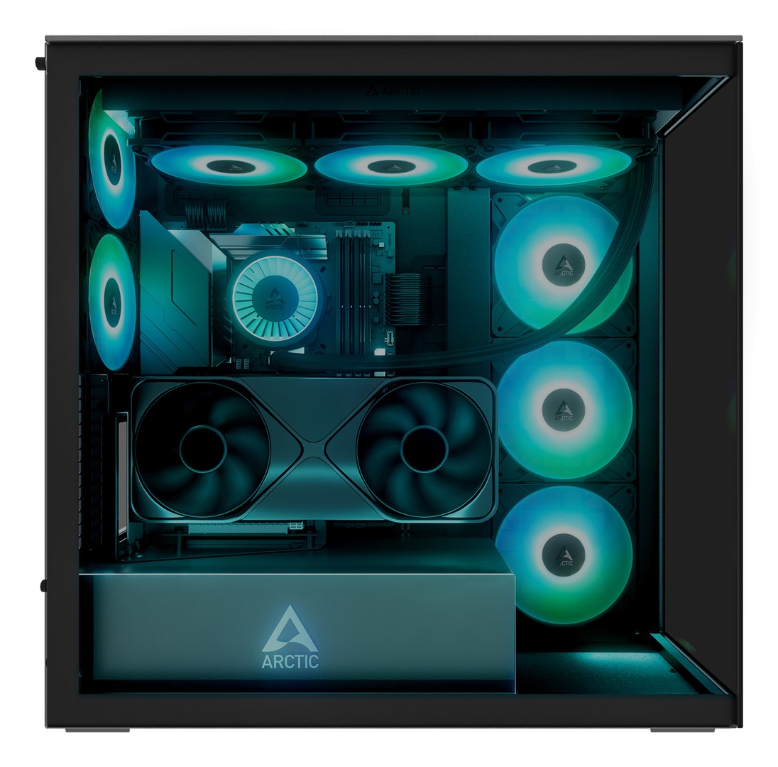 Obudowa Arctic Xtender Schwarz z oknem z GPU mountem