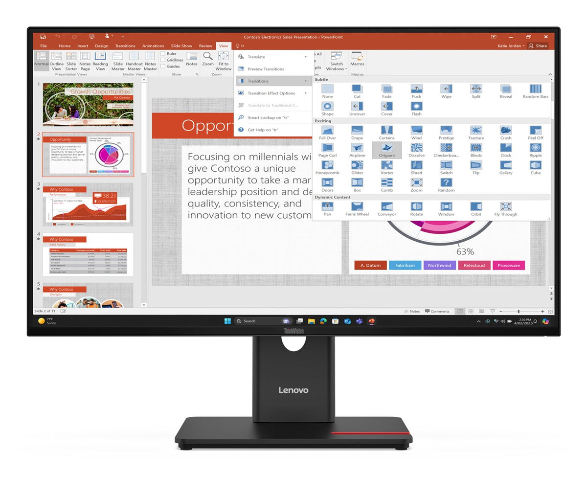 Lenovo ThinkVision T27-40 27"FHD 120Hz 300nits AG USB HDMI DP Eclipse Black