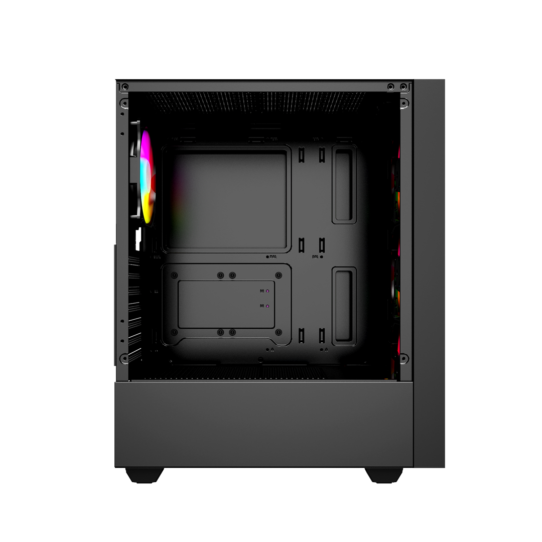 GEMBIRD OBUDOWA FORNAX 4000 MIDI-TOWER (2X USB 3.0, 1X USB 2.0, HD AUDIO, SZKLANY PANEL BOCZNY, PODŚWIETLENIE ARGB) CZARNA