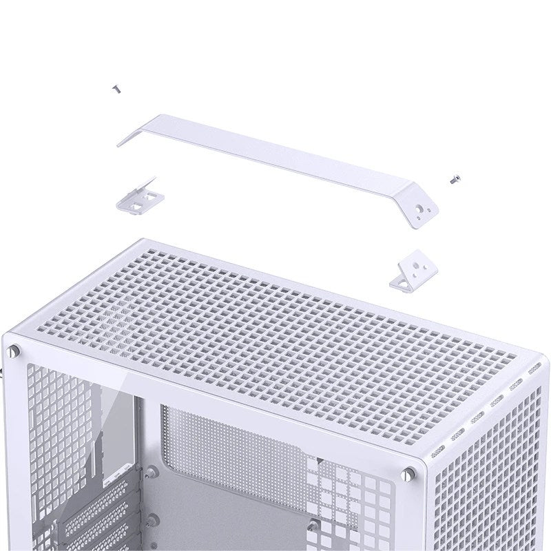 Obudowa Jonsplus Z20 GEJP-023 Mesh PC, Mini Tower, Micro-ATX, z uchwytem do przenoszenia - biała