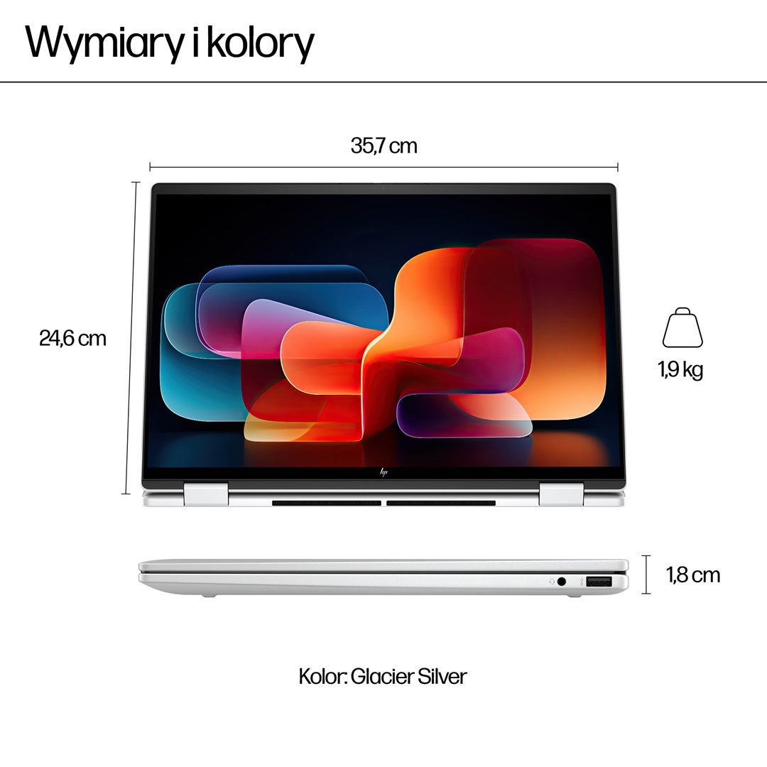 HP Envy 16-AC0013DX Ultra 5 125U 16" WUXGA Touch 16GB SSD512 BLKB x360 Win11 Glacier Silver (REPACK) 2Y