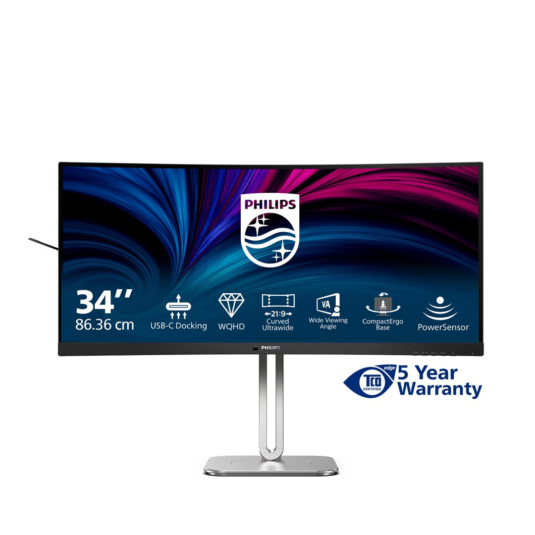 Philips 5000 series 34B2U5600C/00 monitor komputerowy 86,4 cm (34") 3440 x 1440 px Dual QHD LCD Szary