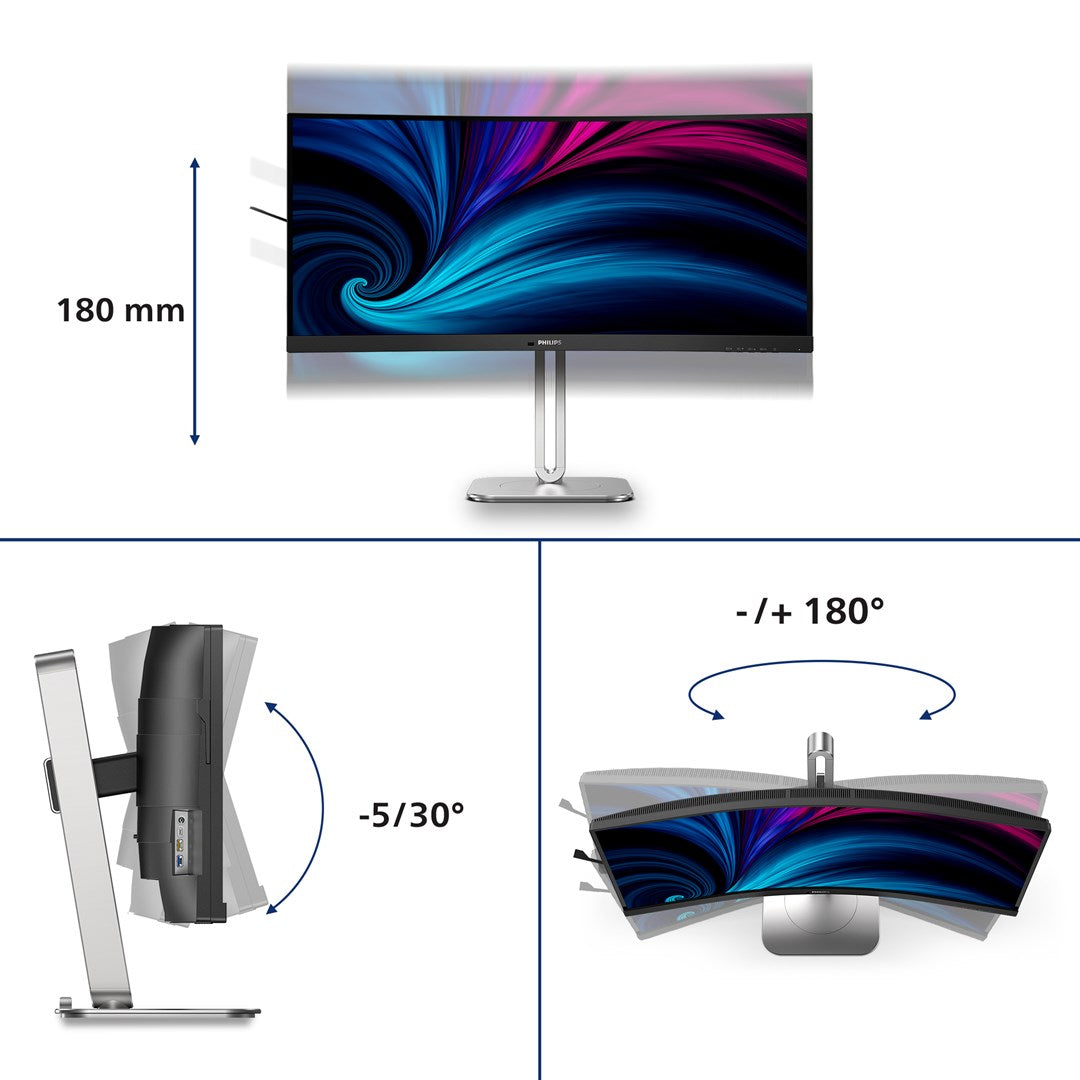 Philips 5000 series 34B2U5600C/00 monitor komputerowy 86,4 cm (34") 3440 x 1440 px Dual QHD LCD Szary
