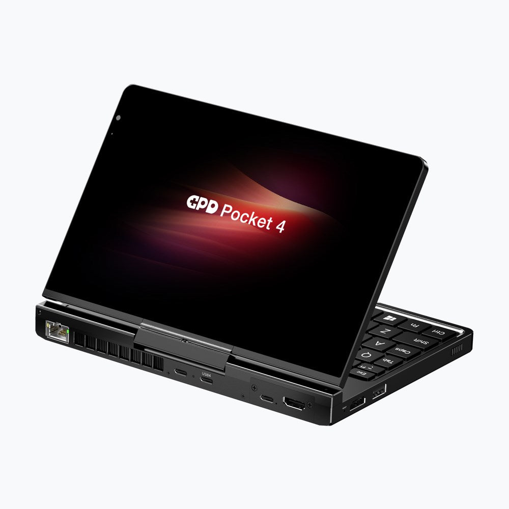 Laptop GPD-Pocket-4 Ryzen 7 8840U/8" WQXGA (2560x1600) Touchscreen 144Hz IPS/x360/LAN/16GB/SSD 1TB/BT/BLKB/FPR/x360/Radeon 780M 3GB/Win 11 Graphite