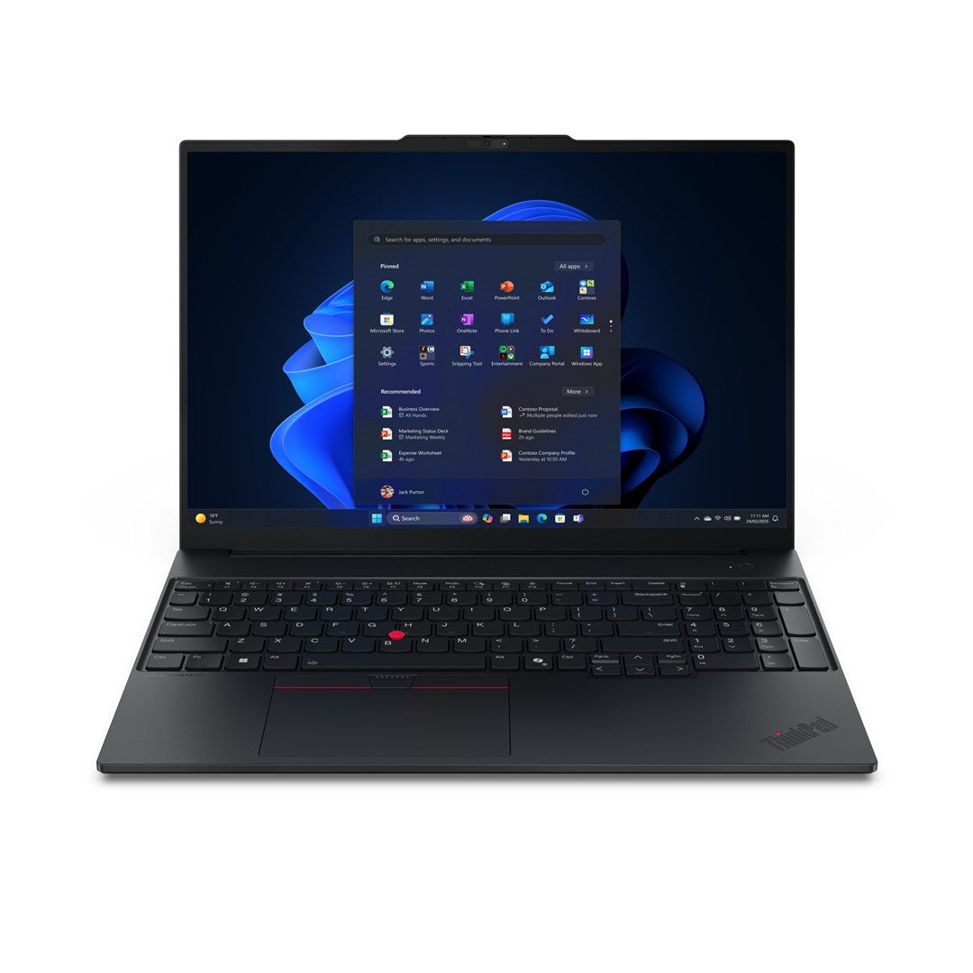 Lenovo ThinkPad E16 G3 Ryzen 7 250 16"WUXGA IPS 300nits AG 16GB DDR5 5600 SSD512 Radeon 780M Cam1080p 64Wh W11Pro Black 3Y OnSite