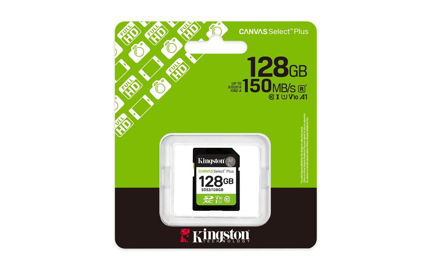 KINGSTON SDXC 128GB Canvas Select Plus Gen3 150MB/s