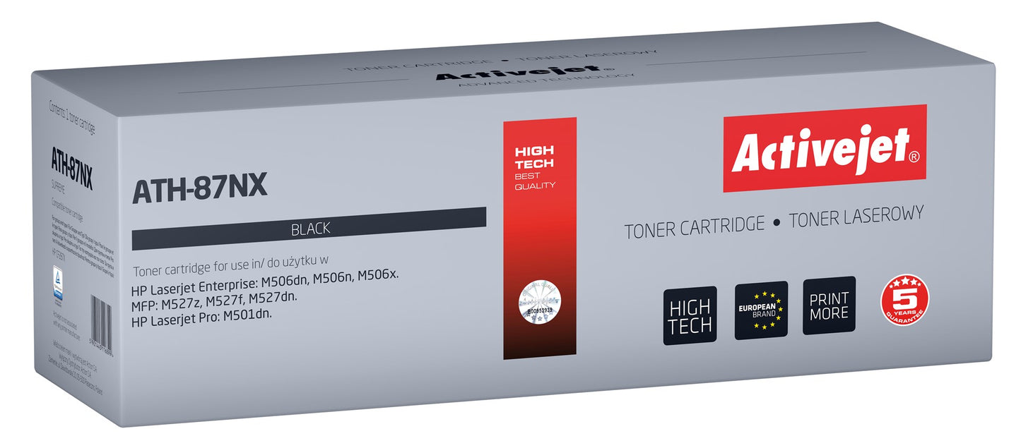 Activejet ATH-87NX Toner (zamiennik  HP 87X CF287X; Supreme; 18000 stron; czarny)