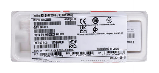 Lenovo ThinkPad 8GB DDR4 3200 SO-DIMM Memory Gen 2 4X71D09532