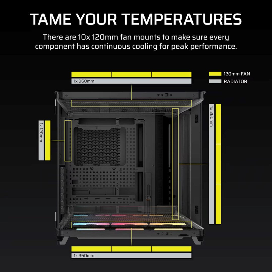 Obudowa Corsair AIR 5400 LX-R LINK Tempered Glass Mid-Tower, Black