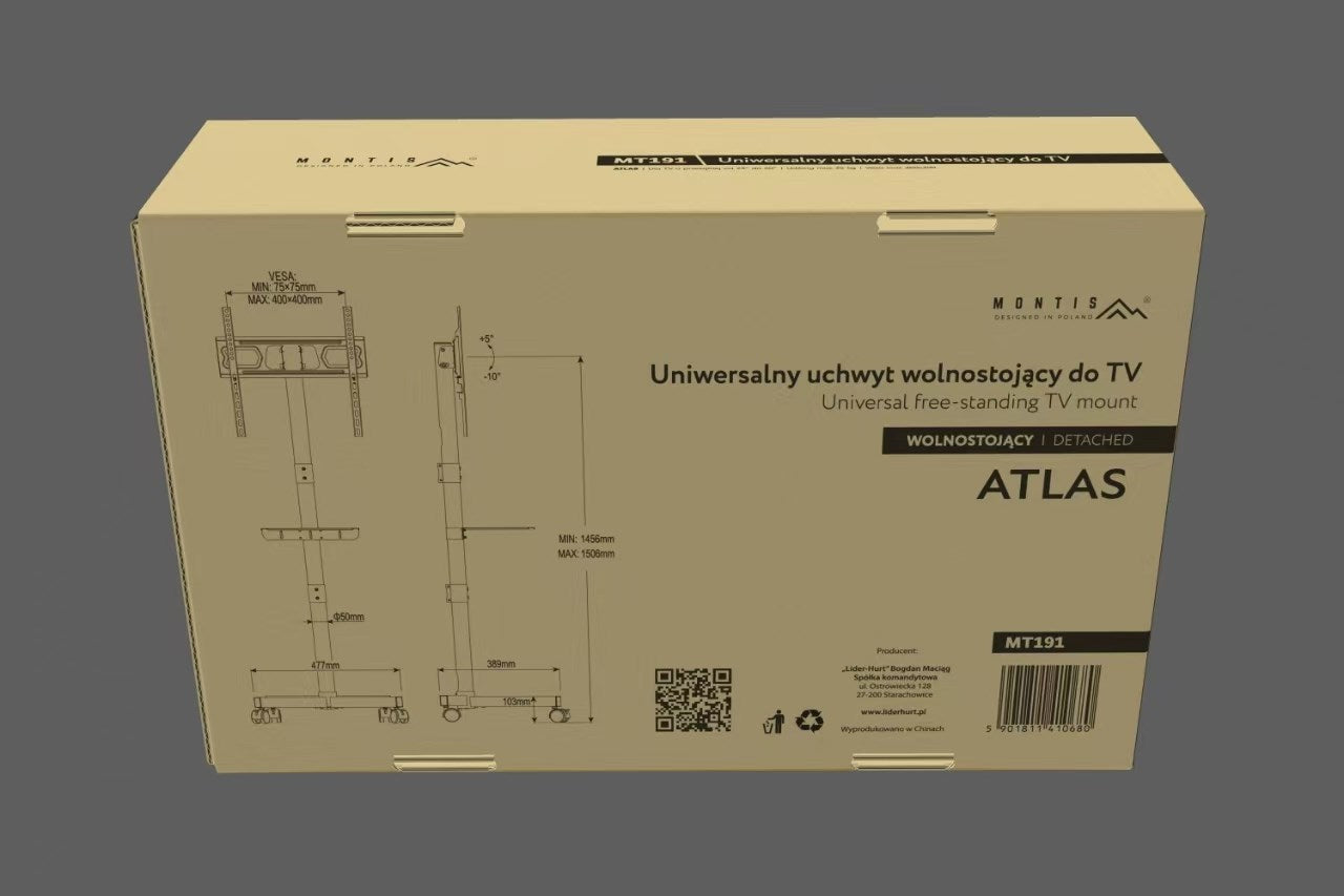 MONTIS MOBILNY UCHWYT DO TELEWIZORA 23"-60" MT191 ATLAS / CZARNY / VESA 400X400