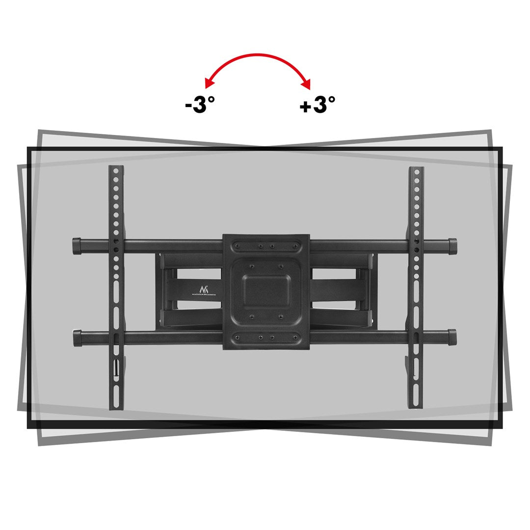 MACLEAN UCHWYT DO TV, MAX VESA 600X400, 32-85", 60KG, REG.KĄTA W PIONIE I POZIOMIE, PROFIL 65-390MM, CZARNY MC-789