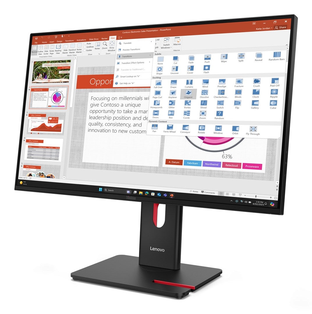 Lenovo ThinkVision T27-40 27"FHD 120Hz 300nits AG USB HDMI DP Eclipse Black