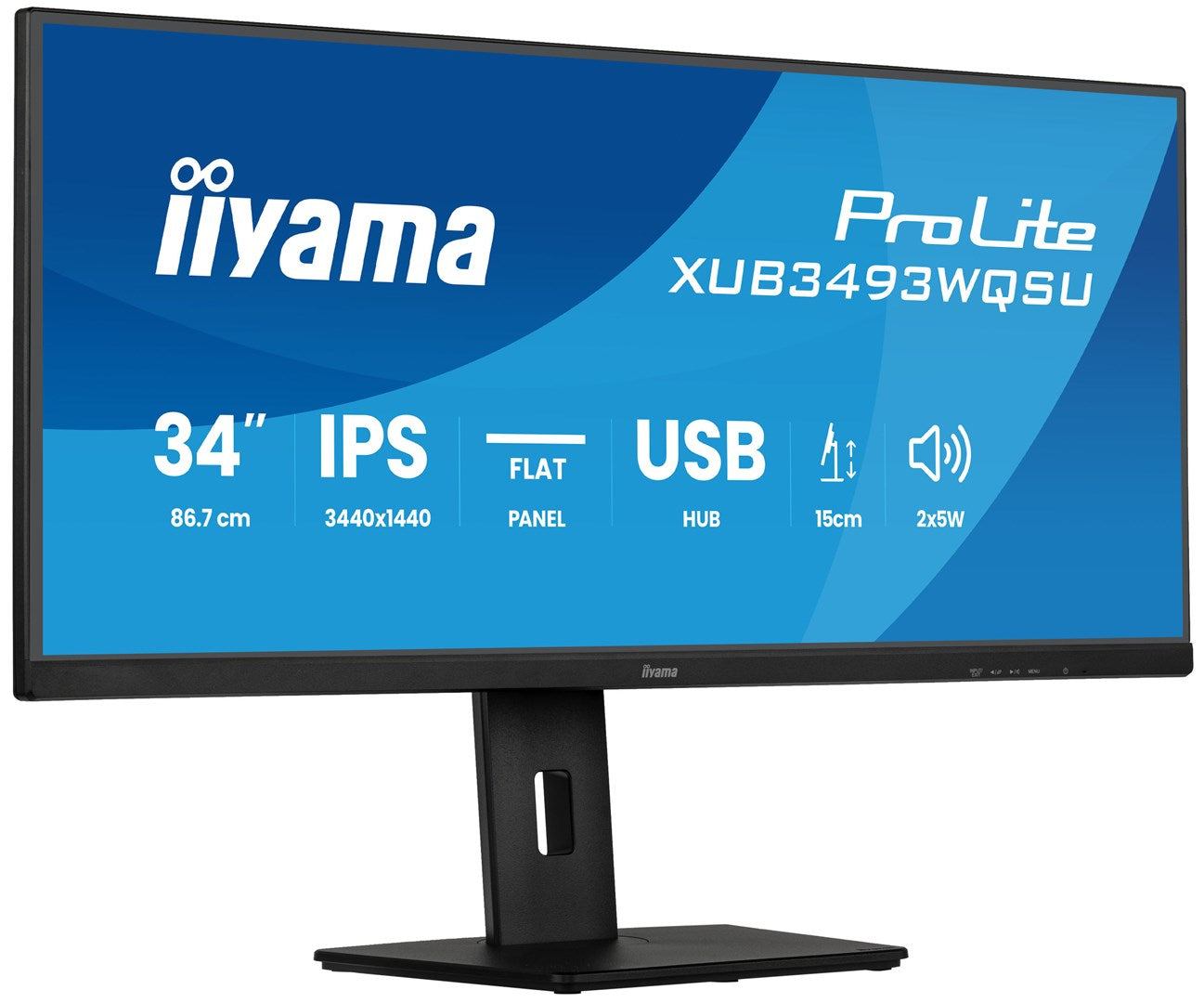 iiyama XUB3493WQSU-B6 34" UW IPS-panel 3440x1440 120Hz 21:9 400cd/m 1000:1 1ms
