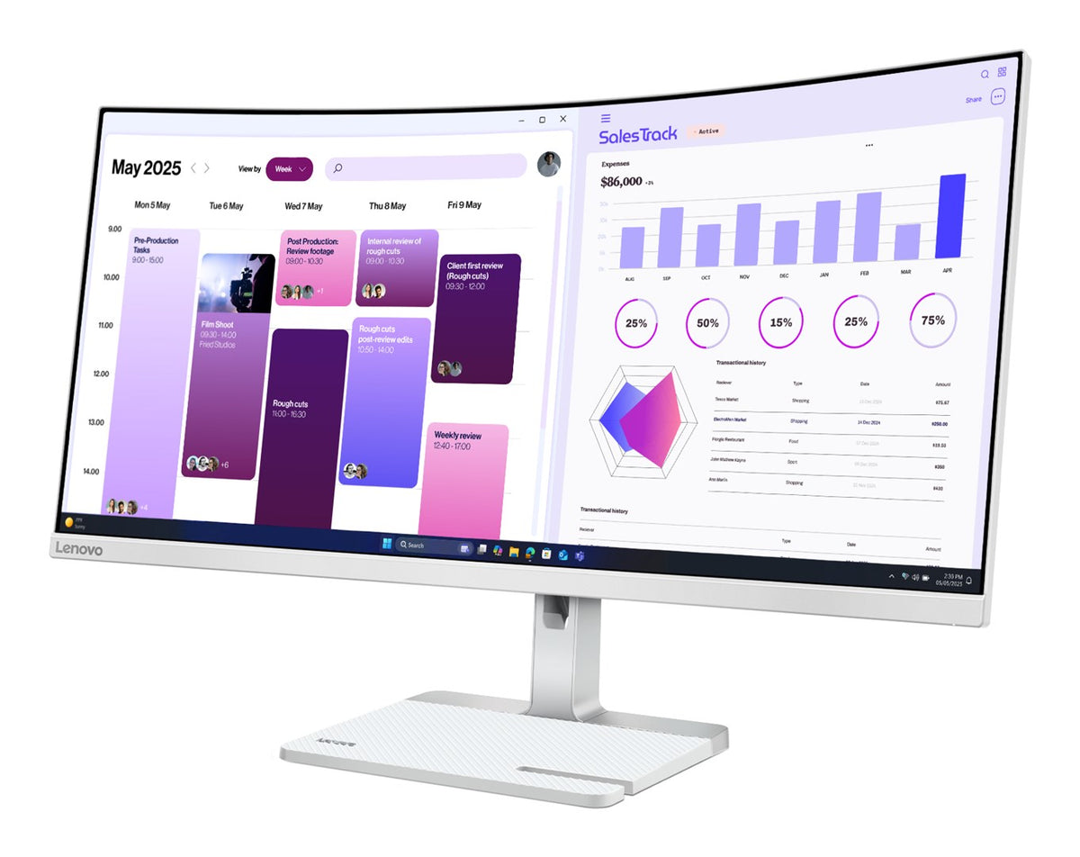 Lenovo L34W-4C 34"WQHD 120Hz 350nits HDMI DP Cloud Grey